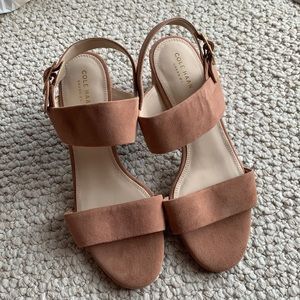 Cole Haan Tan Suede Block Heels
